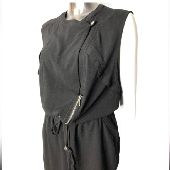 Dex Black Dress Sleeveless Black Dress Cinch Waist - Picture 2 of 2